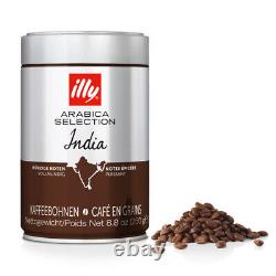 100% Arabica Illy Monoarabica India Coffee Bean Dark Chocolate Notes, 8 x 250g