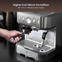 15 Bar Automatic Espresso Coffee Machine with Grinder 88 Fluid Ounces Water Tank