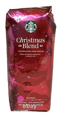 2023 Starbucks Christmas Blend Sumatra Whole Bean Coffee 12 lbs 16oz Bag BBD2024