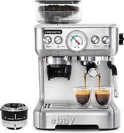 20-Bar Espresso Machine All-in-one Coffee Maker WithGrinder Stainless Steel Silver