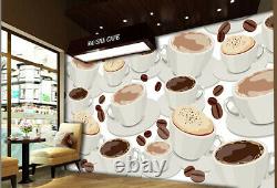 3D Coffee Beans Cup 17558NA Wallpaper Wall Murals Removable Wallpaper Fay
