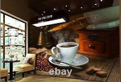 3D Coffee Beans Cup 2635NA Wallpaper Wall Mural Removable Self-adhesive Fay