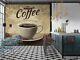 3d Coffee Coffee Bean Leaf Cup Self-adhesive Removeable Wallpaper Wall Mural1
