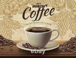 3D Coffee Coffee Bean Leaf Cup Self-adhesive Removeable Wallpaper Wall Mural1