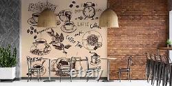 3D Coffee Cup Bean Grinder Wallpaper Wall Mural Peel and Stick Wallpaper 334