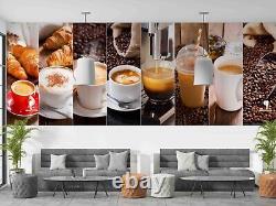 3D Coffee Cup Bread Coffee Bean Self-adhesive Removeable Wallpaper Wall Mural1
