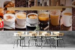 3D Coffee Cup Bread Coffee Bean Self-adhesive Removeable Wallpaper Wall Mural1