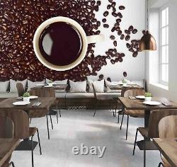 3D Cup Coffee Bean Wallpaper Wall Mural Removable Self-adhesive 159