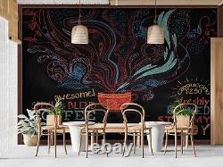 3D Letter Cup Coffee Bean Self-adhesive Removeable Wallpaper Wall Mural1 2892