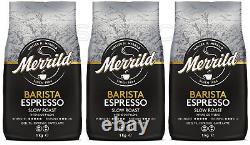 3 MERRILD BARISTA ESPRESSO Intense Slow Roast Coffee Beans 1kg 35oz