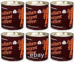6 INDIAN INSTANT COFFEE 100% Natural Coffee From Best Beans Tin 180g 6.4oz