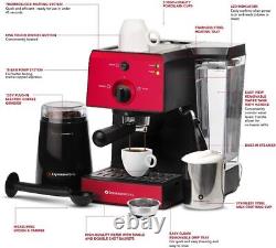 All-In-One Espresso Machine with Milk Frother 7-Piece Set Cappuccino Maker