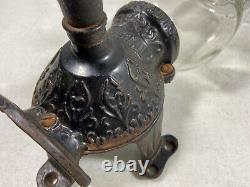 Antique ARCADE CRYSTAL Coffee Grinder Working No Lid or Catch Cup