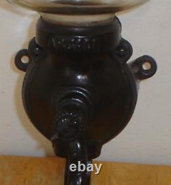 Antique Arcade Cast Iron Wall Mount Hand Crank Coffee Grinder Mill No Catch Cup
