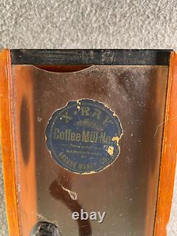Antique Arcade X-Ray Coffee Grinder Wall Mounted With Original Label (Missing Cup)