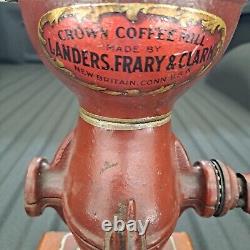Antique Cast Iron Landers Frary & Clark Coffee Grinder MILL Crown