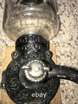 Arcade Coffee Grinder Original Crystal Glass and Replaced Vintage Catch Cup