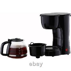 Automatic Electric Coffee Maker 5 Cup With Removable Filter Basket Black Beans