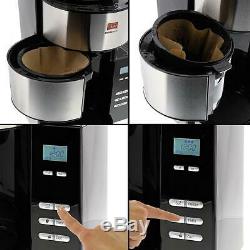 Bean to Cup Filter Coffee Machine Programmable Maker Glass Jug Grinder Brewing