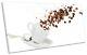 Brown Coffee Beans Cup Picture Panoramic Canvas Wall Art Print White