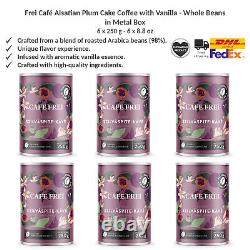 Cafe Frei Roasted Arabica Coffee Beans, Alsatian Plum Cake Coffee Flavor 250gx6