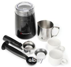 Cappuccino Maker Bean Grinder Coffee Espresso Machine Steamer Frother Cups