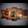 Coffee Beans Cup 5 Pieces Canvas Wall Art Picture Poster Home Decor