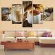Coffee Beans Cup Of Steaming Hot Coffee Bread Canvas Prints Painting Wall Art 5p