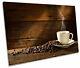 Coffee Cup Beans Kitchen Brown Print Single Canvas Wall Art Picture