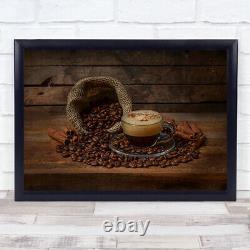 Coffee time Bean Beans Brown Cup Wall Art Print