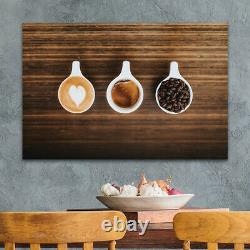 Cup Of Coffee Latte Beans 1 Piece Canvas Print Wall Art