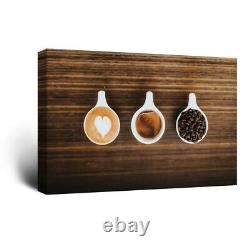 Cup Of Coffee Latte Beans 1 Piece Canvas Print Wall Art