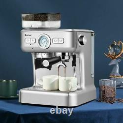 D15 Bar Espresso Coffee Maker 2 Cup withBuilt-in Steamer Frother and Bean Grinder