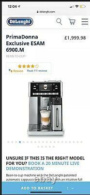 DELONGHI Prima Donna Exclusive ESAM6900. M Bean to Cup Coffee Machine Black