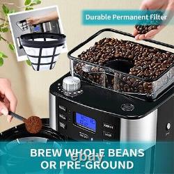 Drip Coffee Maker 10-Cup Brew Automatic with Built-In Burr Coffee Grinder