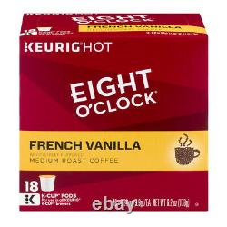 Eight O'Clock French Vanilla Coffee 18 to 144 Keurig K cups Pick Any Quantity