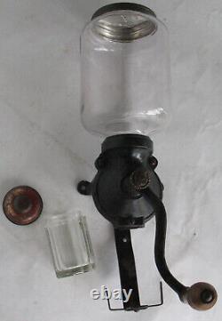 Excellent 1920s Vintage Arcade 25 Wall Mounted Coffee Grinder with Replaced Cup