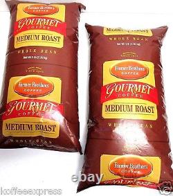Farmer Brothers Medium Roast Whole Coffee Beans Roasted 2 bag 5lb's ea # 1272