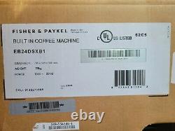 Fisher Paykel EB24DSXB1 24 Black Bean-to-Cup Built-In Coffee Maker NOB