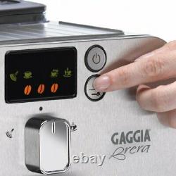 Gaggia Brera Super Automatic Espresso Machine in Black. Pannarello Wand Froth