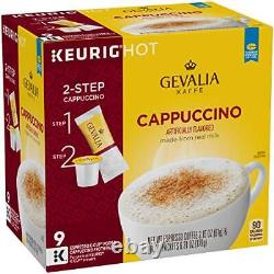 Gevalia Cappuccino K Cups Espresso Coffee Pods Froth Packets Flavor and Creamy