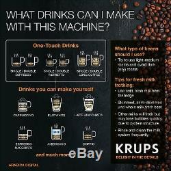 KRUPS Arabica Digital Espresso EA817040 Bean To Cup Coffee Machine Silver
