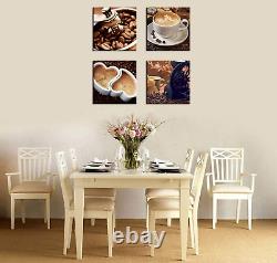 Kitchen Canvas Wall Art Coffee Bean Coffee Cup Coffee Grinder Canvas Pictures