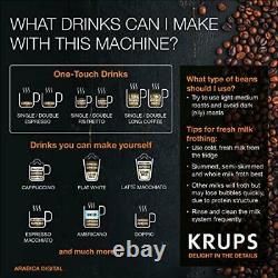 Krups Arabica Digital, Bean to Cup, Professional Coffee Machine, Black