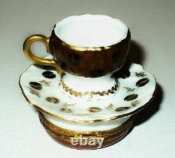 Limoges France Box Coffee Cup & Saucer Cafe Beans Coffee Pot Inside