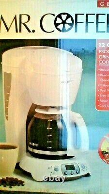 Mr Coffee 15 Coffee Maker & Built In Bean Grinder 12 Cups (white) Gbx-20