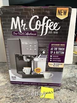 Mr. Coffee One-Touch Espresso Machine with Milk Frother Silver BVMC-EM7000DS