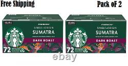 (Pack 2) Starbucks Dark Roast K-Cup Coffee Pods, Single-Origin Sumatra (72 ct.)