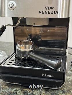 Saeco VIA Venezia Espresso Machine 2 Cups Black withoriginal Accessories Working