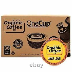 The Organic Coffee Co OneCup Java Love Coffee 36 to 180 Keurig K cups Pick Size